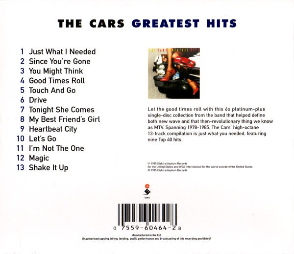 Cars - Greatest Hits (1985 Slipcase CD Album) NM