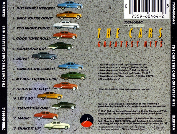 Cars - Greatest Hits (1985 Slipcase CD Album) NM