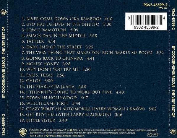 Ry Cooder - River Rescue ~ Very Best of (1994 Australian CD) NM