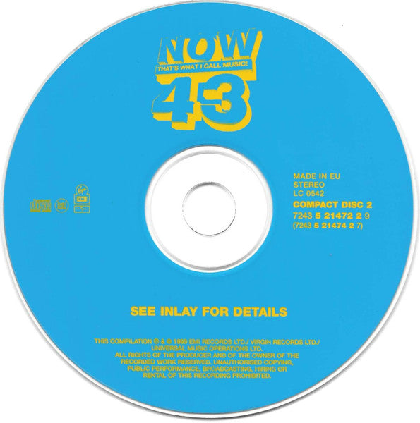 Various - Now Thats What I Call Music 43  (1999 DCD) NM