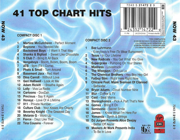 Various - Now Thats What I Call Music 43  (1999 DCD) NM