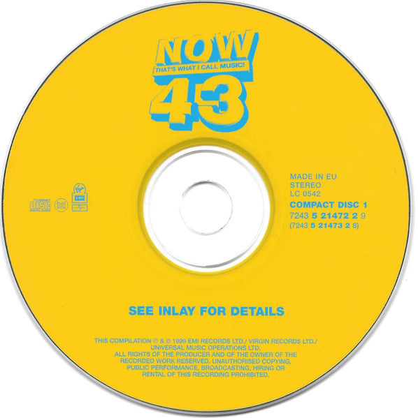 Various - Now Thats What I Call Music 43  (1999 DCD) NM