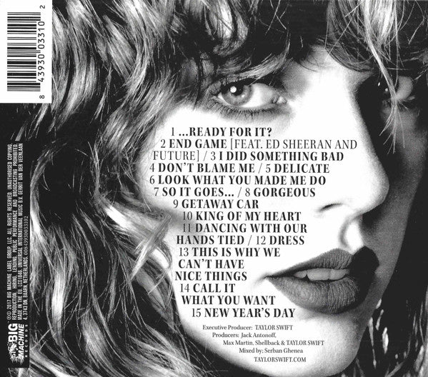 Taylor Swift - Reputation (2017 CD inc Slipcase & Poster) Mint