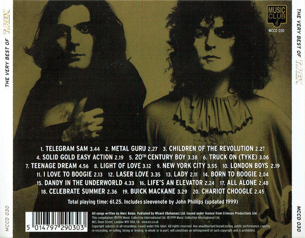 T.Rex - The Very Best Of (1999 Music Club CD) NM