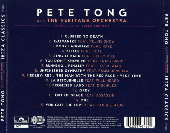 Pete Tong with Heritage Orchestra - Ibiza Classics (2017 CD) Mint