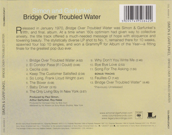 Simon & Garfunkel - Bridge Over Troubled Water (2001 CD) Mint