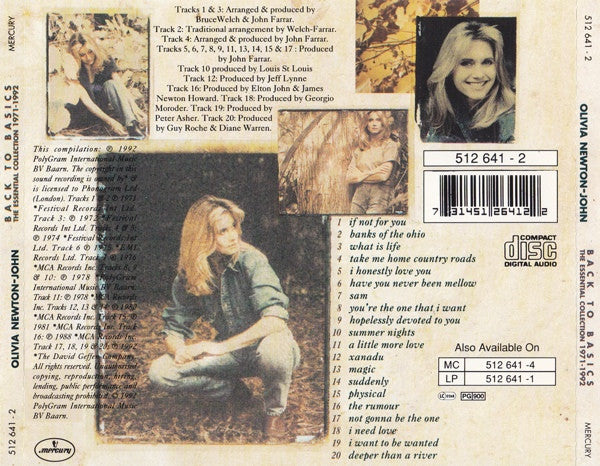 Olivia Newton-John - Back to Basics ~ Essential Collection (1992 CD) NM