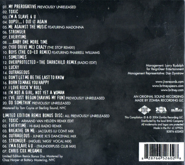 Britney Spears - Greatest Hits ~ My Prerogative (2004 Ltd Edition DCD) VG+