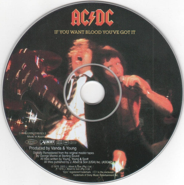 AC/DC - If You Want Blood (2003 Remaster Digi CD) NM