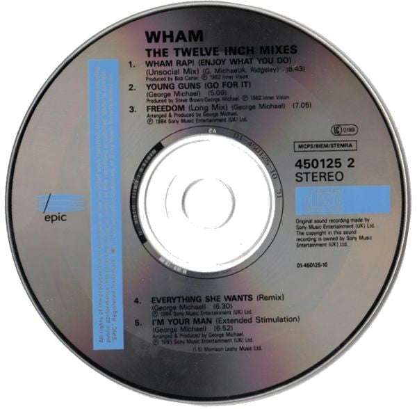 Wham - Twelve Inch Mixes (1992 CD) Mint