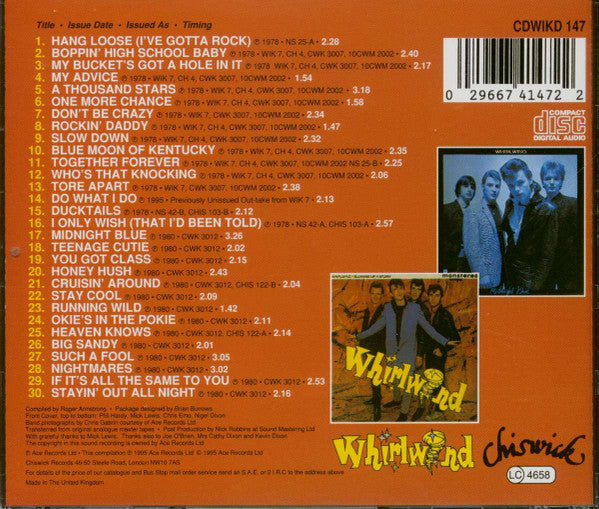 Whirlwind - In the Studio (1995 Chiswick Rockabilly CD) NM