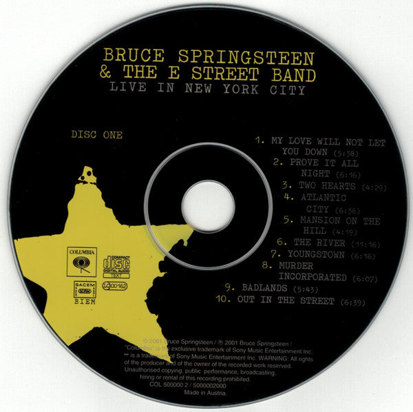 Bruce Springsteen & E Street Band - Live in Ney York City (2001 DCD) NM