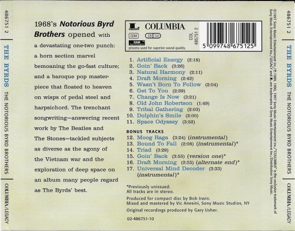 Byrds - The Notorious Byrd Brothers (1997 Expanded SBM CD) Mint