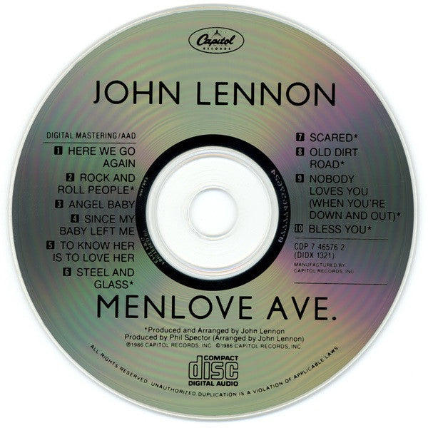 John Lennon - Menlove Ave (1986 US CD) NM