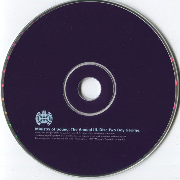 Various / Pete Tong & Boy George - The Annual III [Ministry of Sound) (1997 DCD) VG+