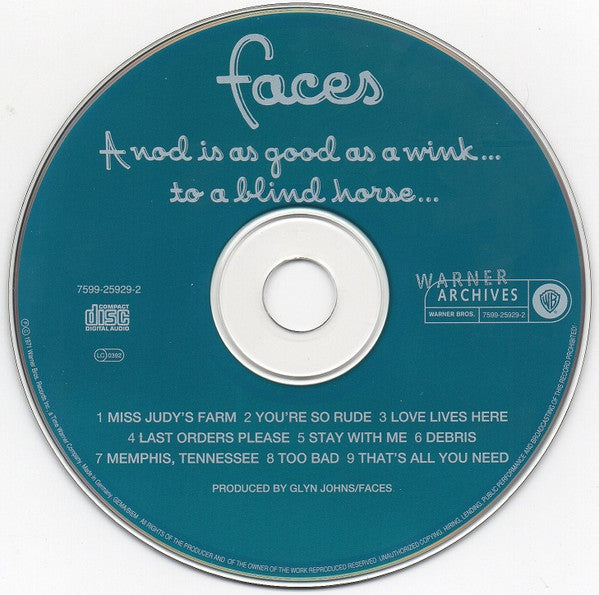 Faces - A Nod is as Good as a Wink (1993 CD) VG+