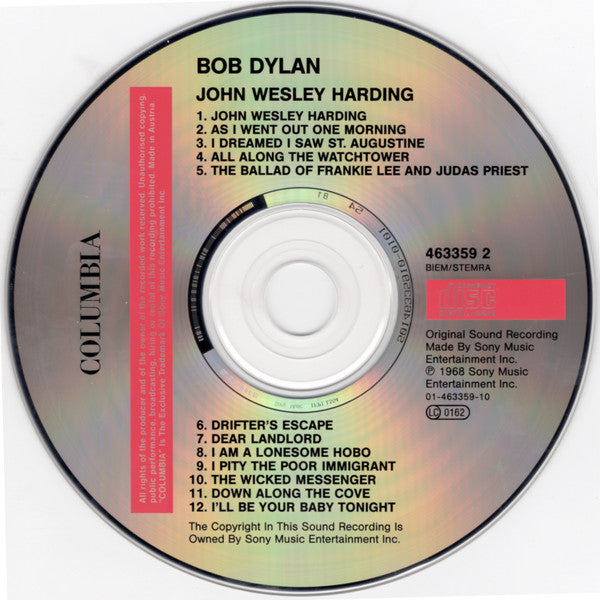 Bob Dylan - John Wesley Harding (1992 CD) NM