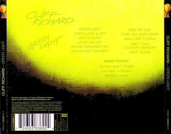 Cliff Richard - Green Light (2002 EMI CD) NM