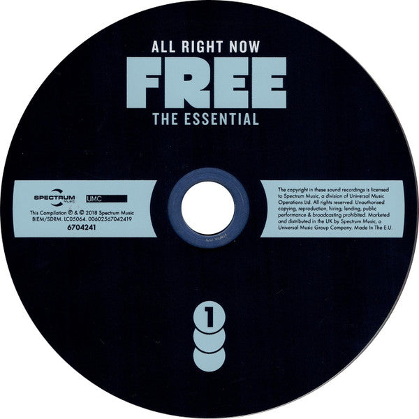 Free - Alright Now ~ The Essential (2018 3 CD Set) Mint