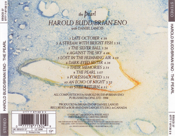 Harold Budd / Brian Eno - The Pearl (1997 CD) NM – Music CD