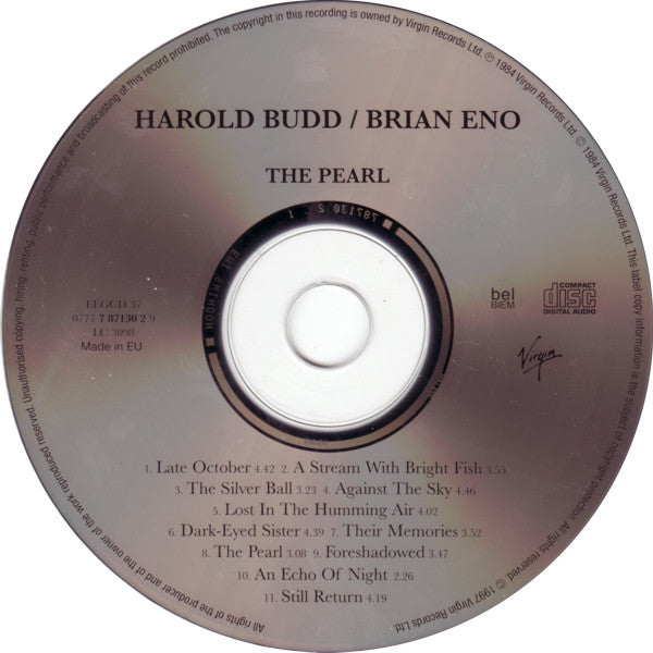 Harold Budd / Brian Eno - The Pearl (1997 CD) NM