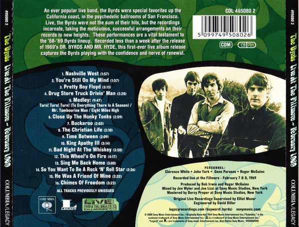 Byrds - Live at the Fillmore February 1969 (2003 CD) Mint