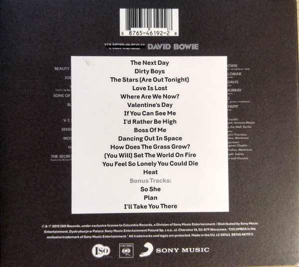 David Bowie - The Next Day (2013 Deluxe Edition CD) Mint