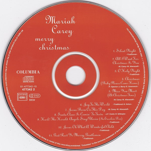 Mariah Carey - Merry Christmas (1994 CD) Sealed