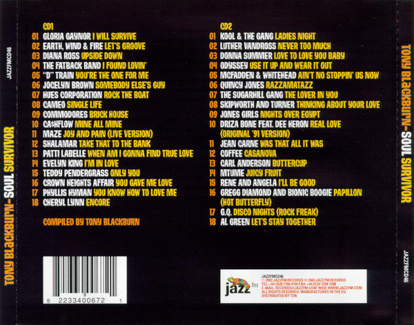Various - Tony Blackburn ~ Soul Survivor (2002 Double CD) NM