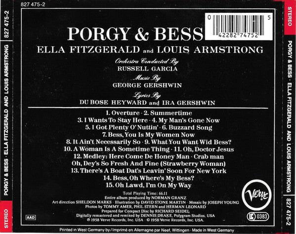 Ella Fitzgerald & Louis Armstrong - Porgy & Bess (1986 CD) NM