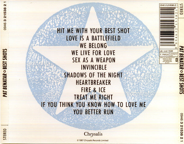 Pat Benatar - Best Shots (1987 CD) VG+