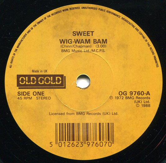 Sweet - Wig-Wam Bam / Co-Co (Vinyl 7" Single) EX