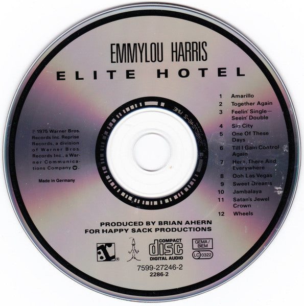 Emmylou Harris - Elite Hotel (1988 CD) VG+