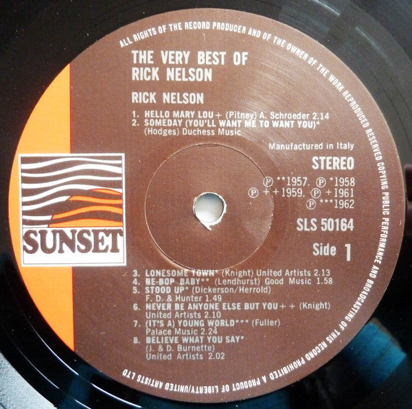 Rick Nelson - The Very Best of (Vinyl LP) VG/NM
