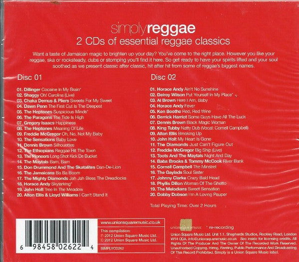 Various - Simply Reggae (2005 Double CD) Sealed