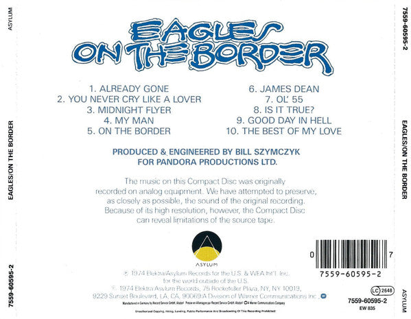 Eagles - On the Border (2000 Remaster CD) Mint