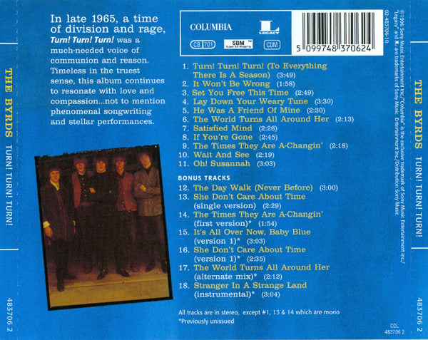 Byrds - Turn! Turn! Turn! (1996 Remaster CD + Bonus) Mint