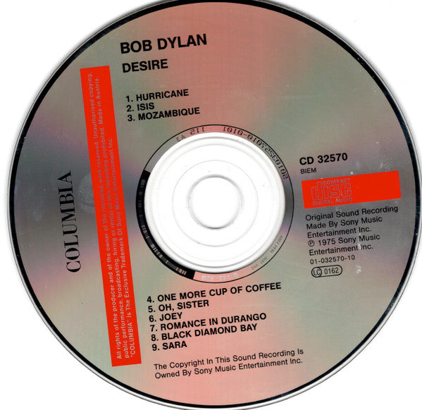 Bob Dylan - Desire (1991 CD) NM