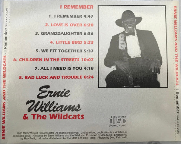 Ernie Williams & the Wildcats - I Remember (1995 US Blues CD) NM