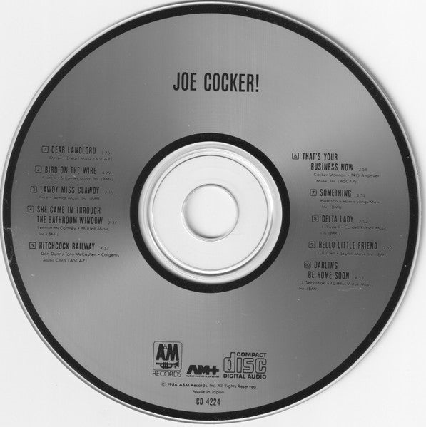 Joe Cocker - Joe Cocker (1986 Audio Master Plus CD) VG+