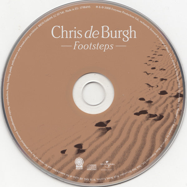 Chris de Burgh - Footsteps (2009 CD) Mint