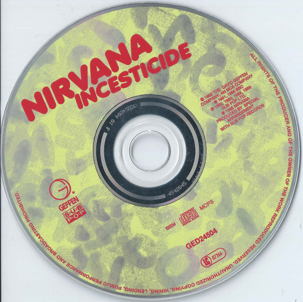 Nirvana - Incesticide (1992 CD) NM