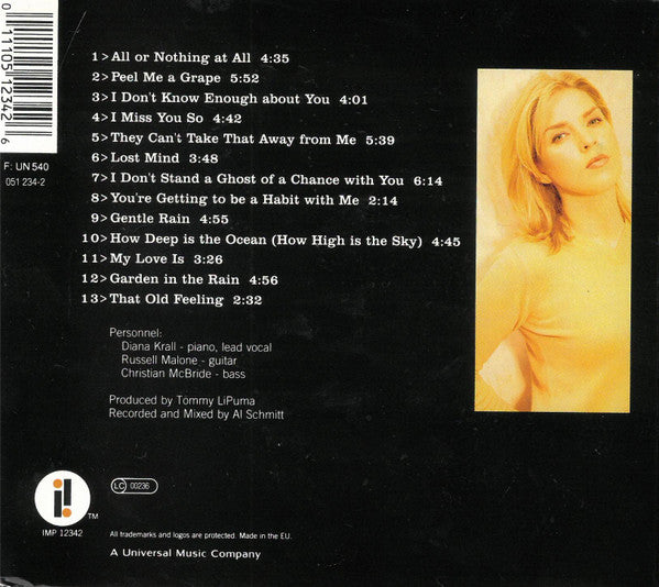 Diana Krall - Love Scenes (1997 CD) NM