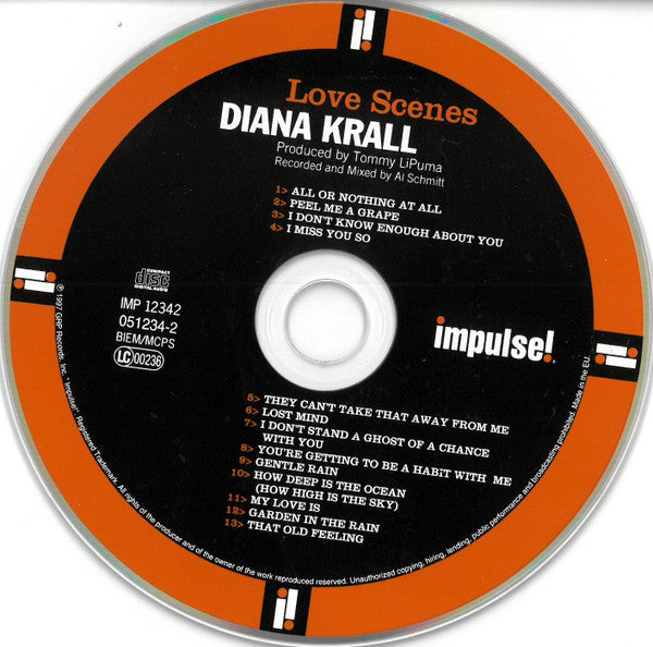 Diana Krall - Love Scenes (1997 CD) NM
