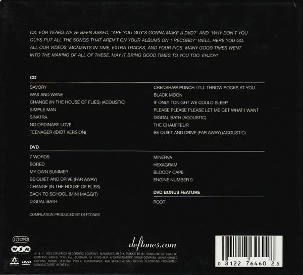 Deftones - B-Sides & Rarities (2005 CD + DVD Set) VG+