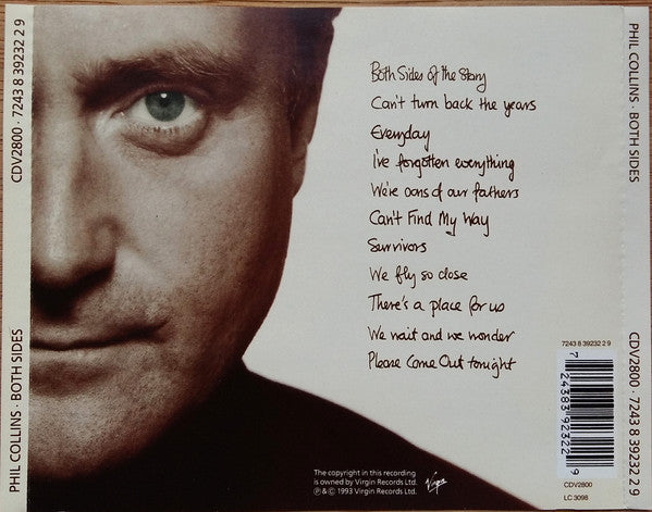 Phil Collins - Both Sides (1993 CD) Mint