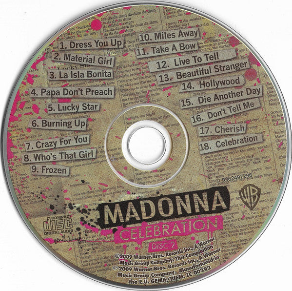 Madonna - Celebration (2009 Double 'Hits' CD & Poster) NM
