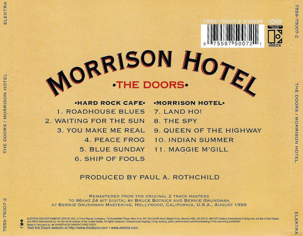 Doors - Morrison Hotel (2000 24 Bit Remastered HDCD) NM