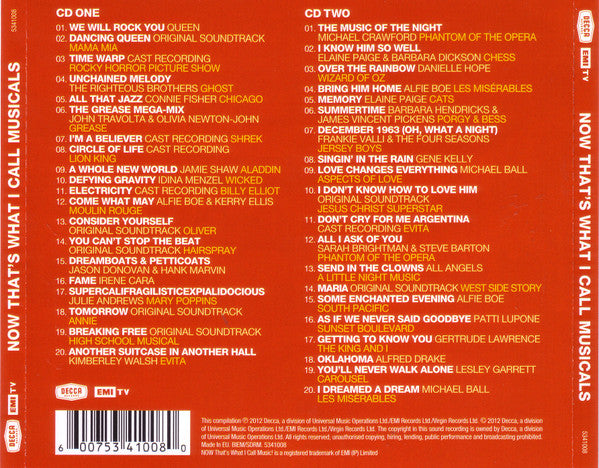 Various - Now Thats What I Call Musicals  (2012 DCD) Mint