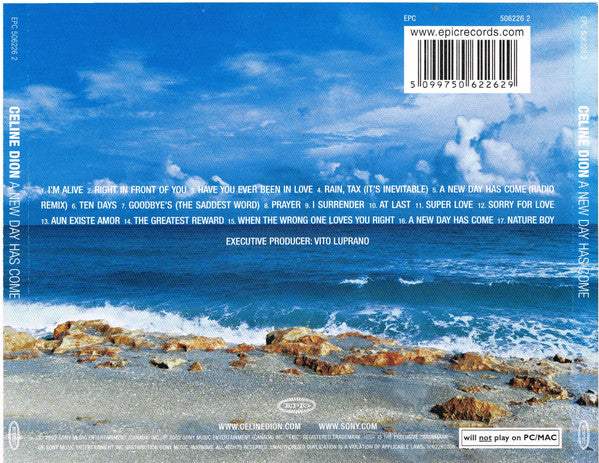 Celine Dion - A New Day Has Come (2002 CD) NM